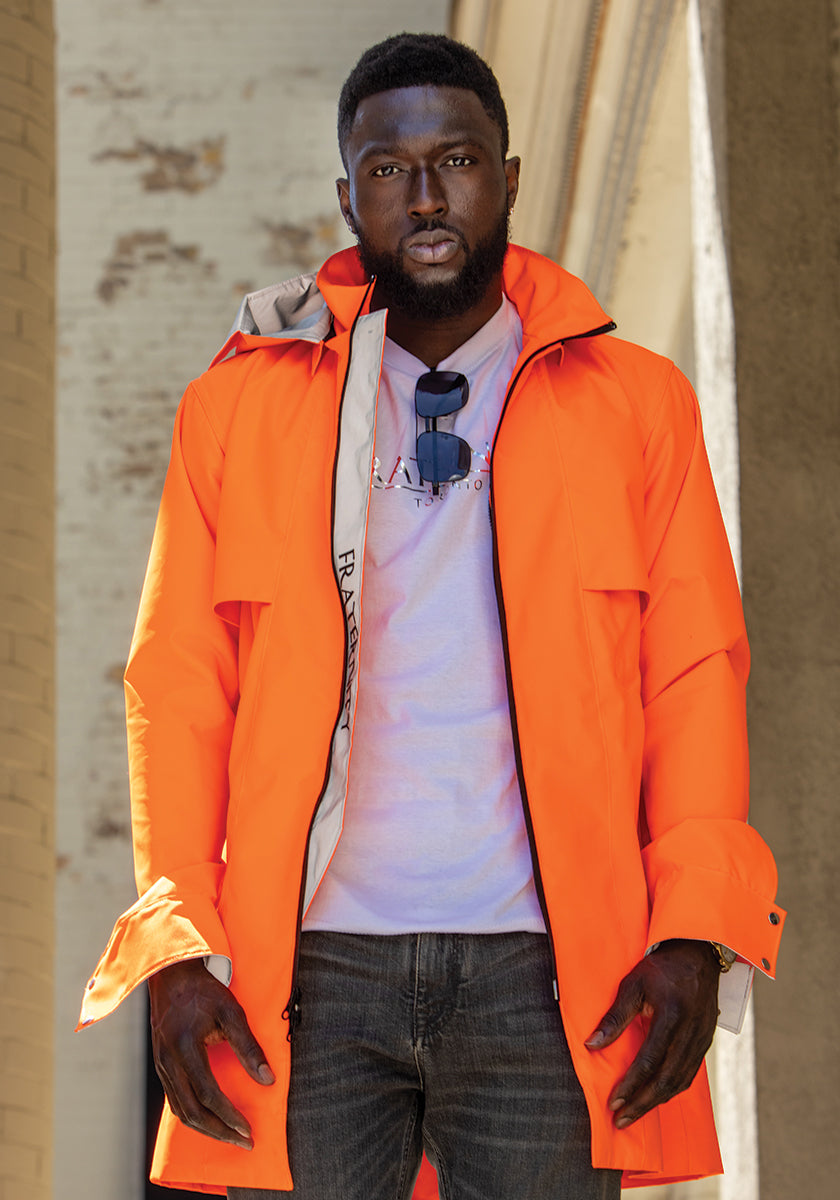 The "Paddington" Waterproof Windbreaker (neon orange)