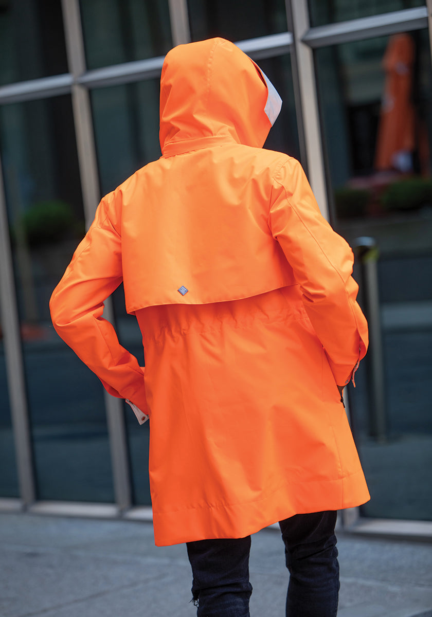 The "Paddington" Waterproof Windbreaker (neon orange)